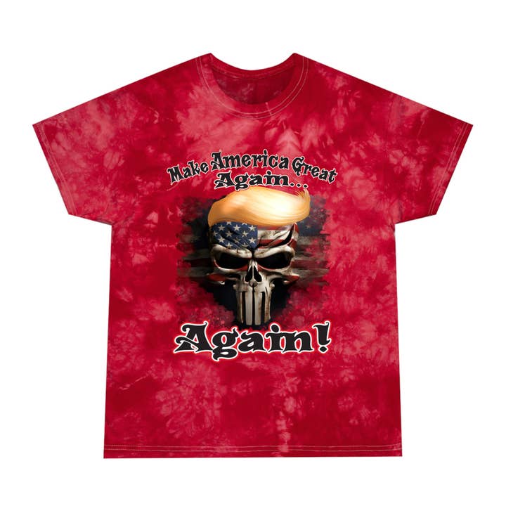 Make America Great Again Skull - Front Print - Tie-Dye Tee for wholesale by ThingymaGadgets