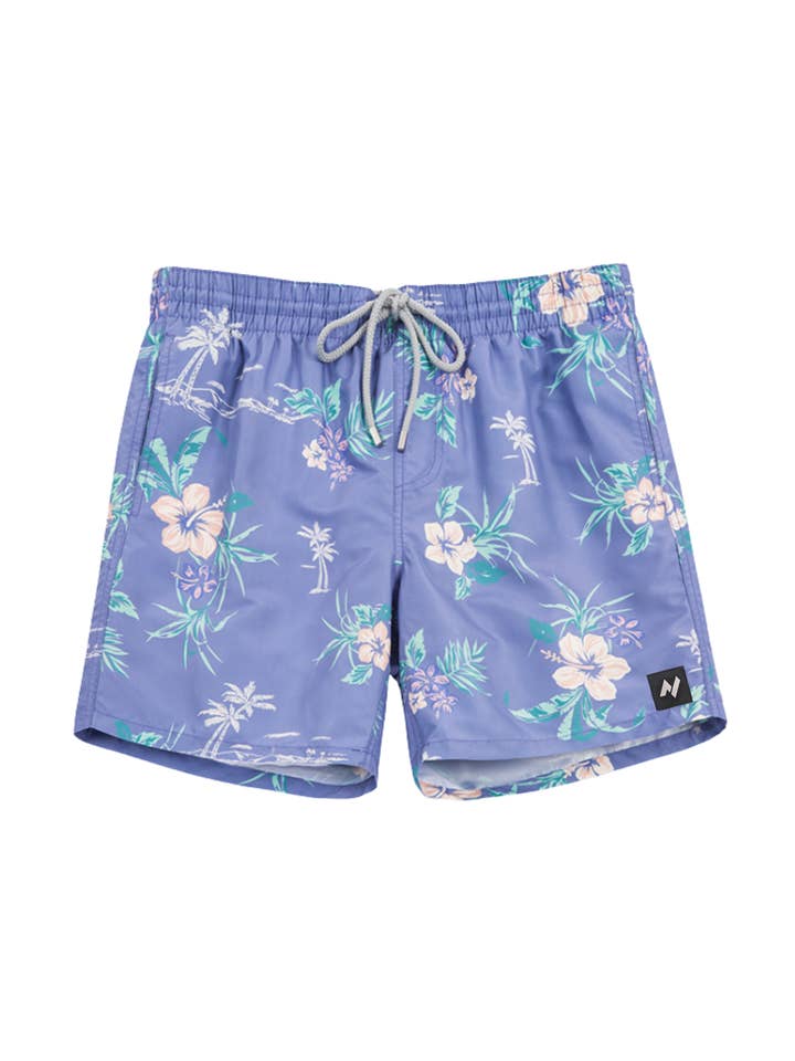 Badehose mit lila Blumenmuster für den Großhandel von NUWOU