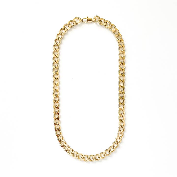 Fashion 12MM åben cubanske kæde i guld U110 for engroshandel hos S&A Fashions