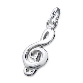 Treble clef pendant 25mm 925 silver for wholesale by Janusch
