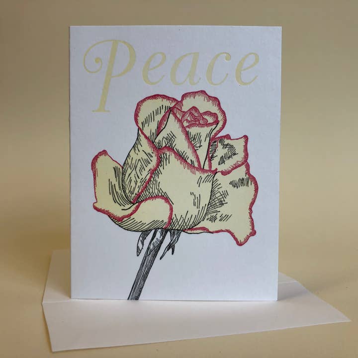 Peace Rose Peace and Blank Note Card for wholesale by Painted Tongue Press