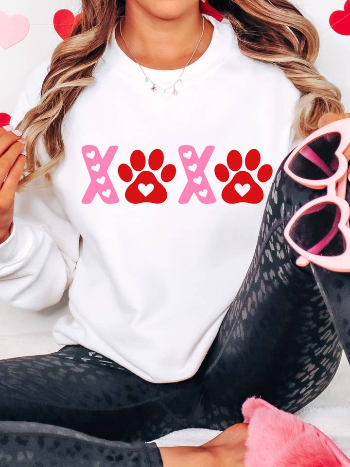 XOXO Dog Mom Valentines Sweatshirt for wholesale by Pups Up