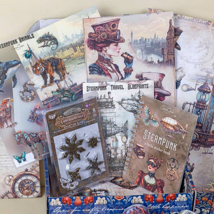 CoraCreaCrafts - Wholesale Scrapbooking Kit - Steampunk Box4