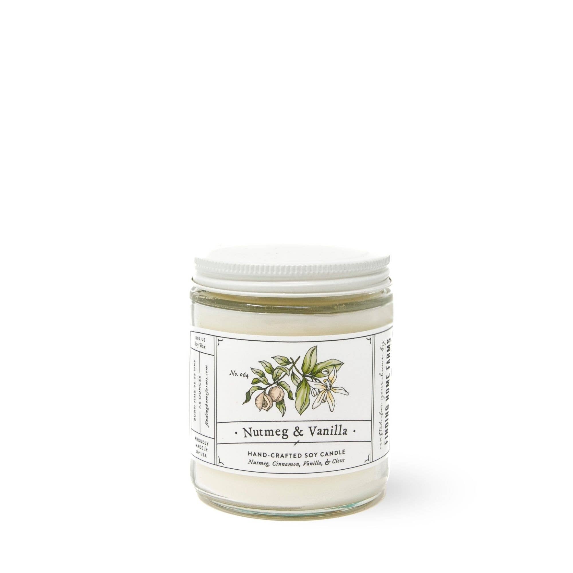 Finding Home Farms - Vente Bougie en bocal - Bougie au soja, noix de muscade et vanille, parfum chaud d'automne1