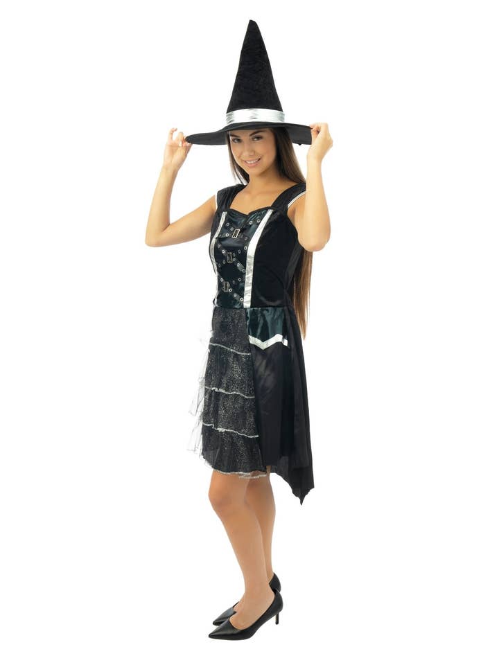 P'tit Clown - Wholesale Costume - Women's - Gothic Punk Witch Costume - Black - Adult - S/M1