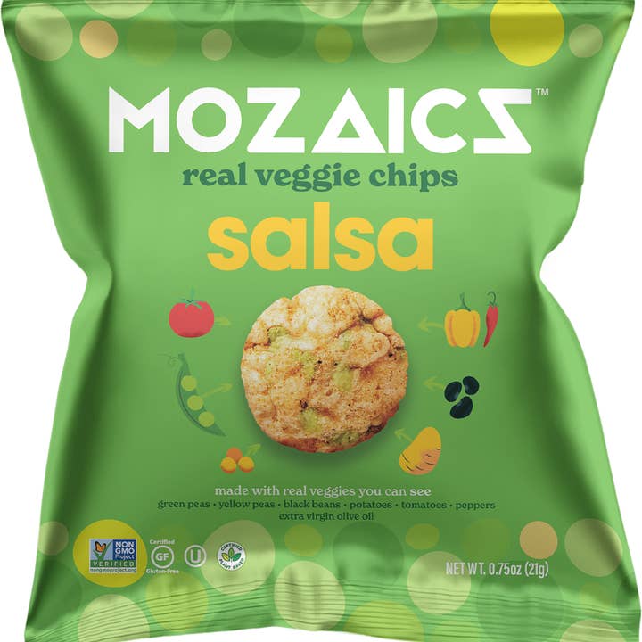 Mozaics Chips - Wholesale Chips - Mozaics Salsa Real Veggie Chips 0.75oz Single Serve