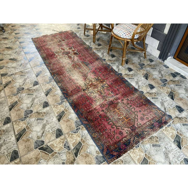 Vintage tæppe uld Oushak stamme løber bondegårdstæppe håndlavet for engroshandel hos Oushak Rugs