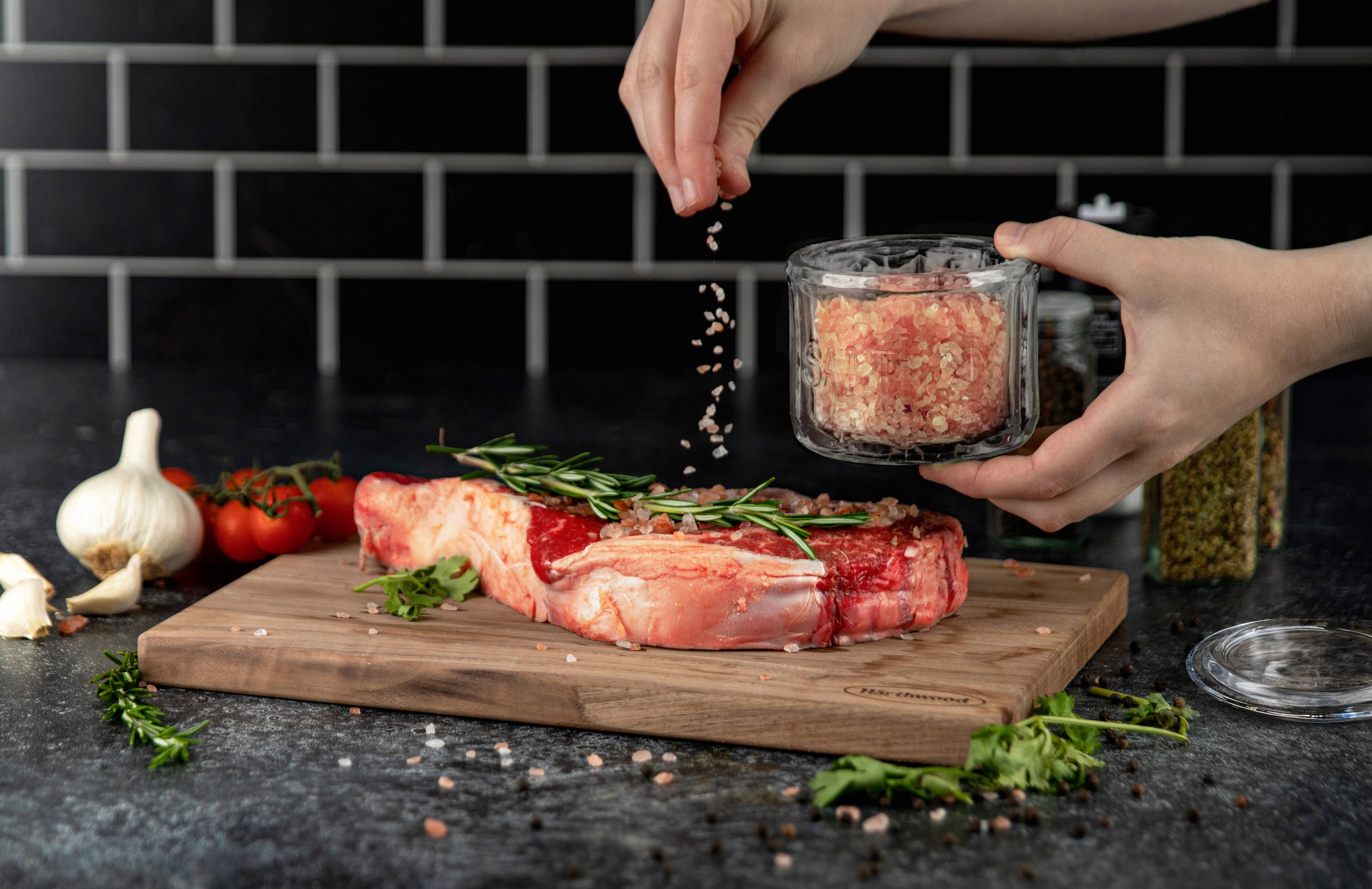 Kook - Wholesale Salt Mill - Kook Embossed Salt Cellar & Lid, Pressed Glass, 10 oz1