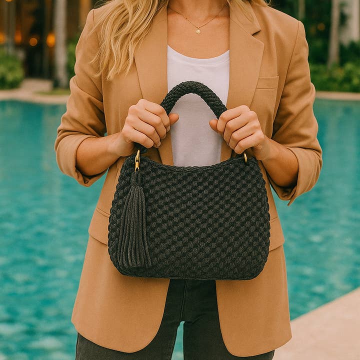 CHQEL - Wholesale Shoulder Bag - Women's - CHQEL Polyester Macrame Shoulder Bag Handmade Crochet Bag15