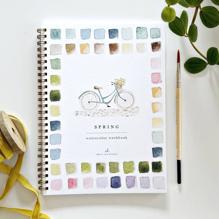 spring watercolor workbook for wholesale by emily lex studio