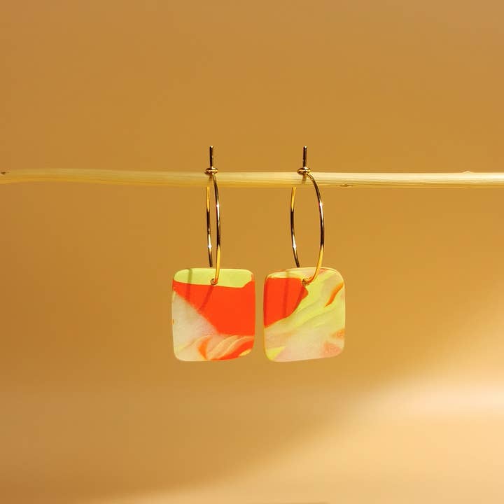 Santøclay Handmade - Wholesale Hoop Earrings - Bunte Creolen – Handgefertigt & 18K vergoldet1