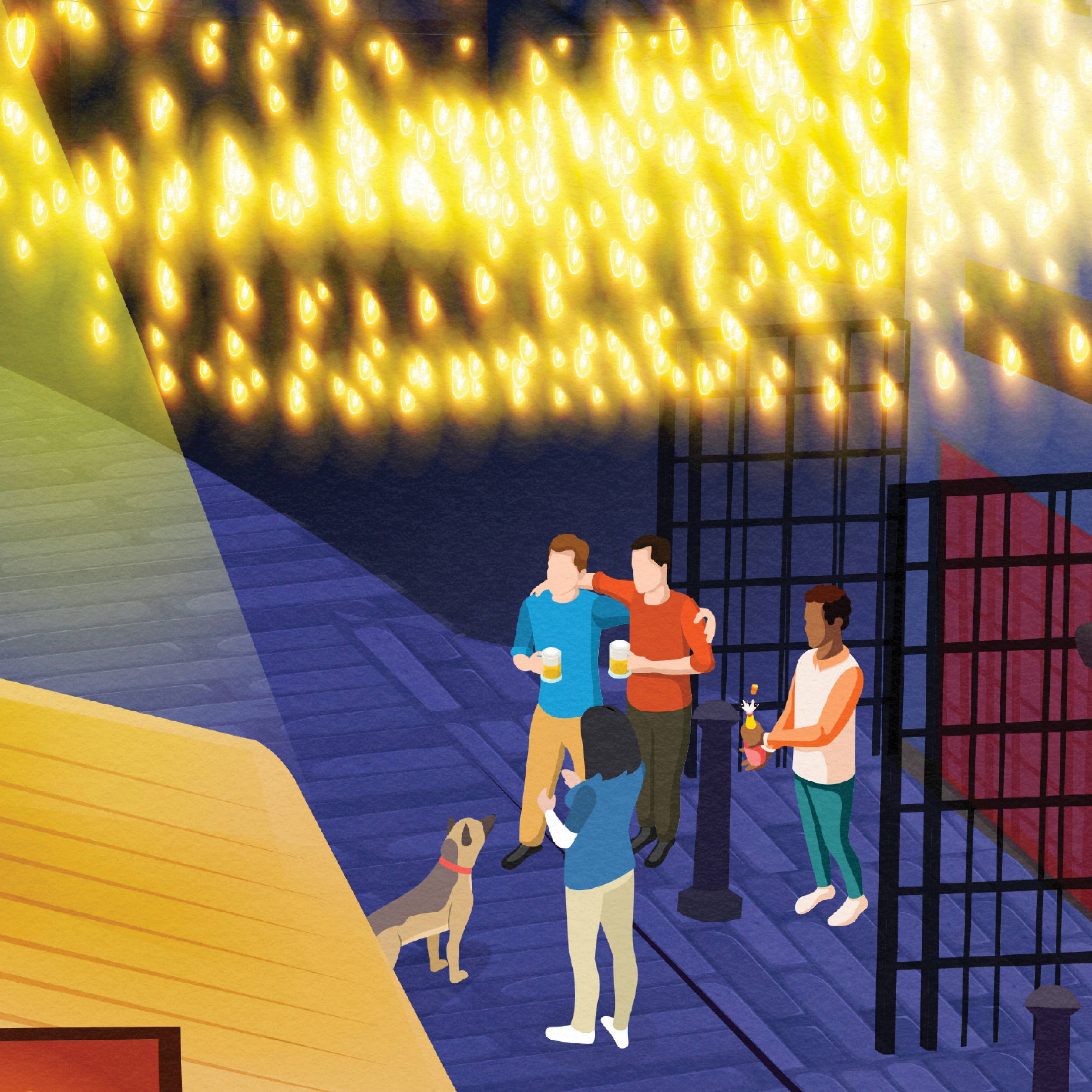 Printagonist – wholesale Poster – Ashton Lane Poster, Vintage looking Glasgow street illustrat1