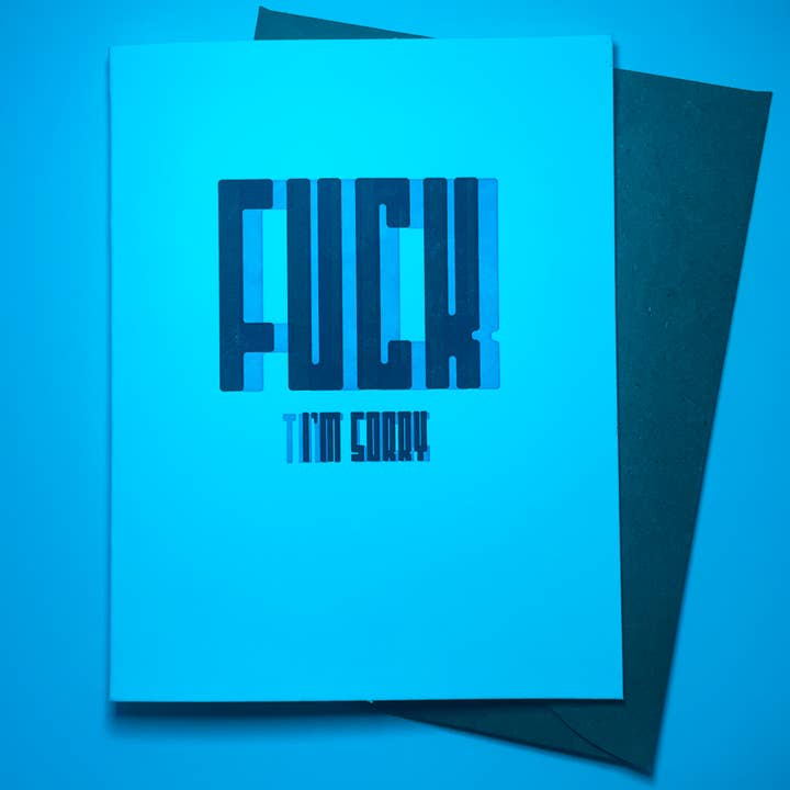 Letterpress Jess - Wholesale Sympathy Card - Fuck 3-D Secret Decoder Letterpress Card2