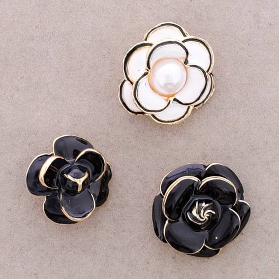 Triple Flower Enamel Brooch Set for wholesale by Sonata