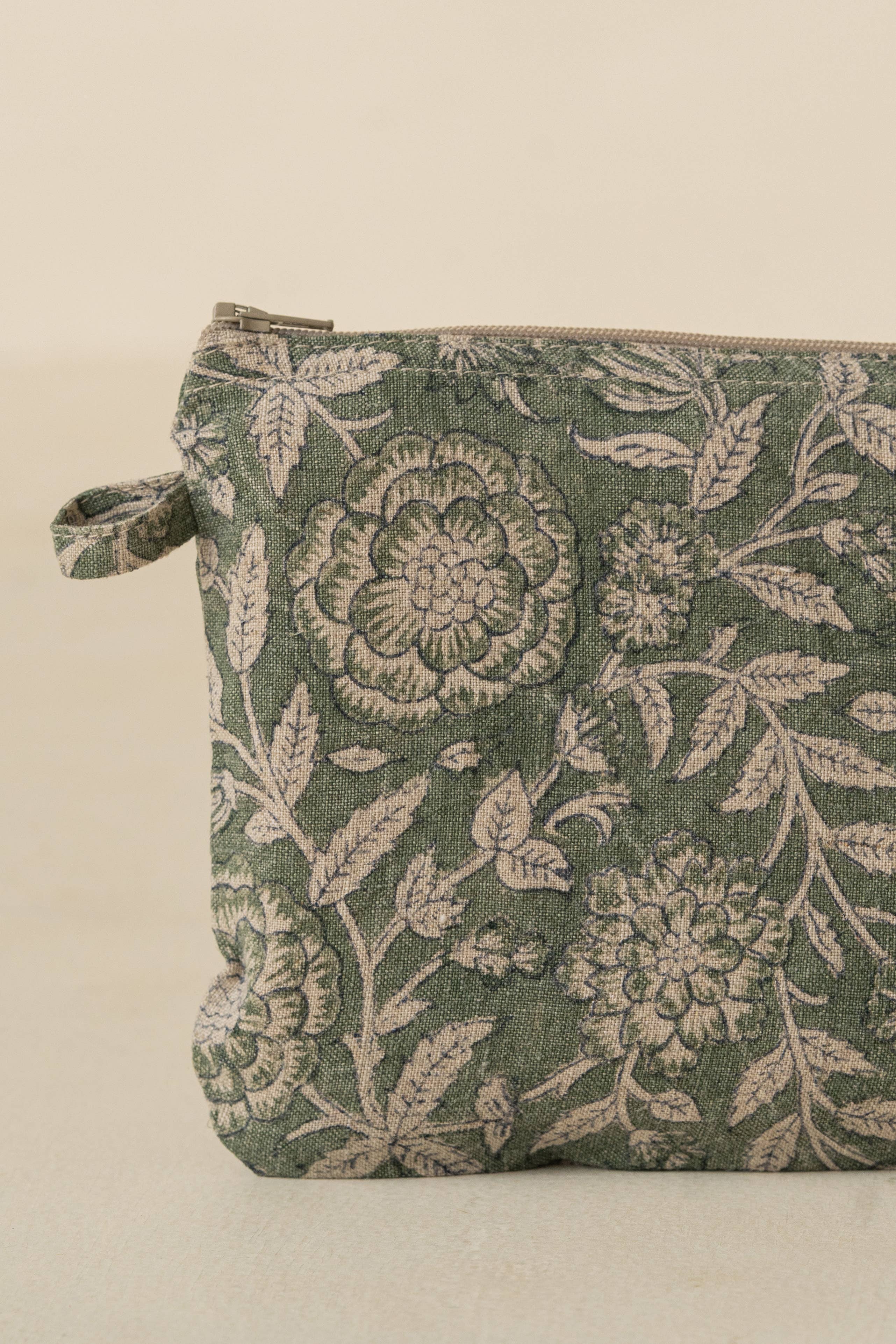 Rio Grøn Bloktryk Rio Linned Lille Pung – Tidløst Bærestykke for engroshandel på Faire1