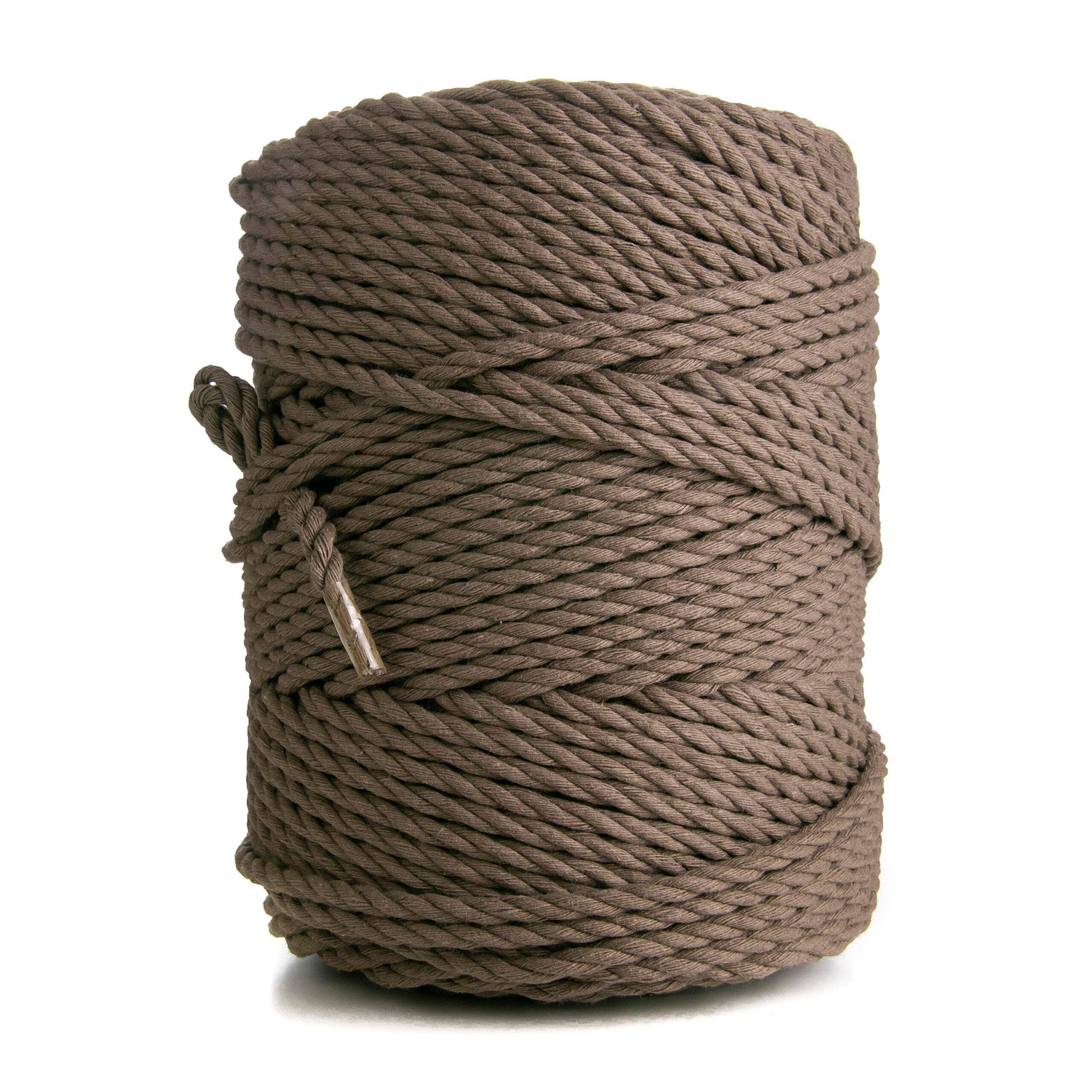 MB Cordas - Wholesale Yarn - 4MM 3 Strand Twisted Macrame Cotton Rope 1kg BROWN 140-145m  Macrame Rope 3 ply Craft String1