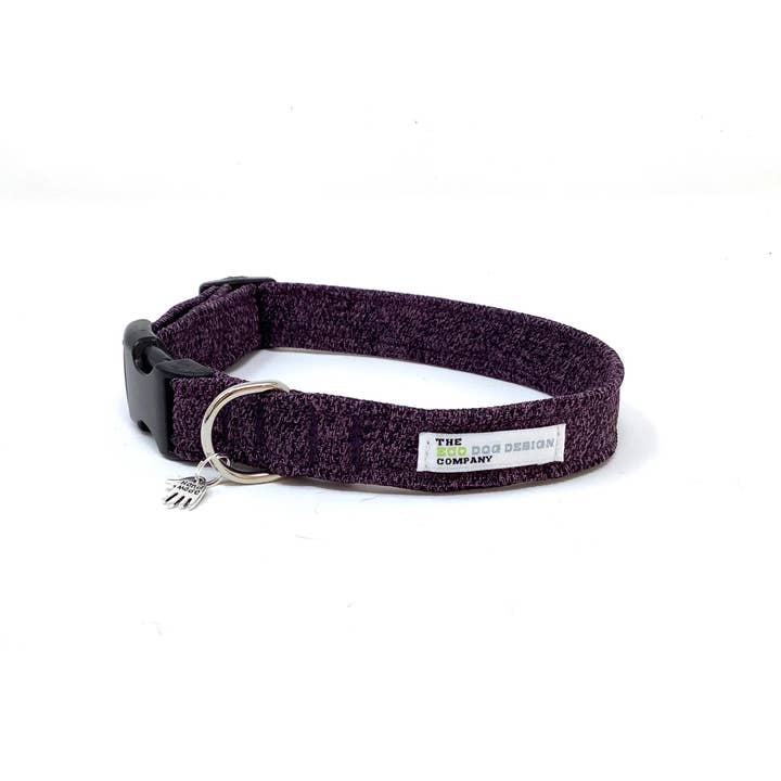 Purple Tweed Herringbone Dog Collar for wholesale by EcoDogDesigns