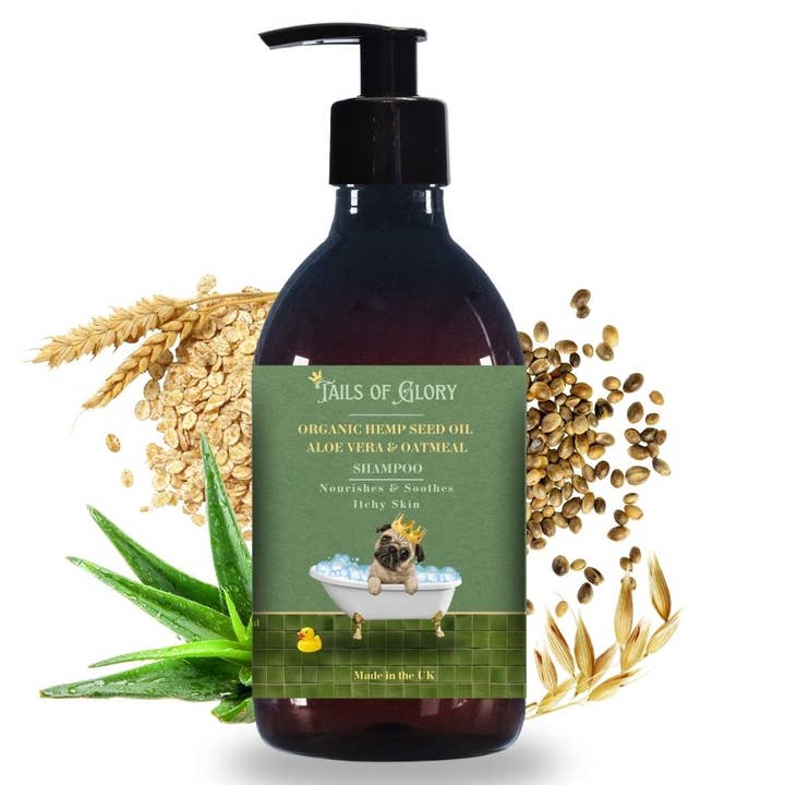 All Natural & Organic Hemp Seed Oil Dog Shampoo 300 ml for wholesale by Tails of Glory
