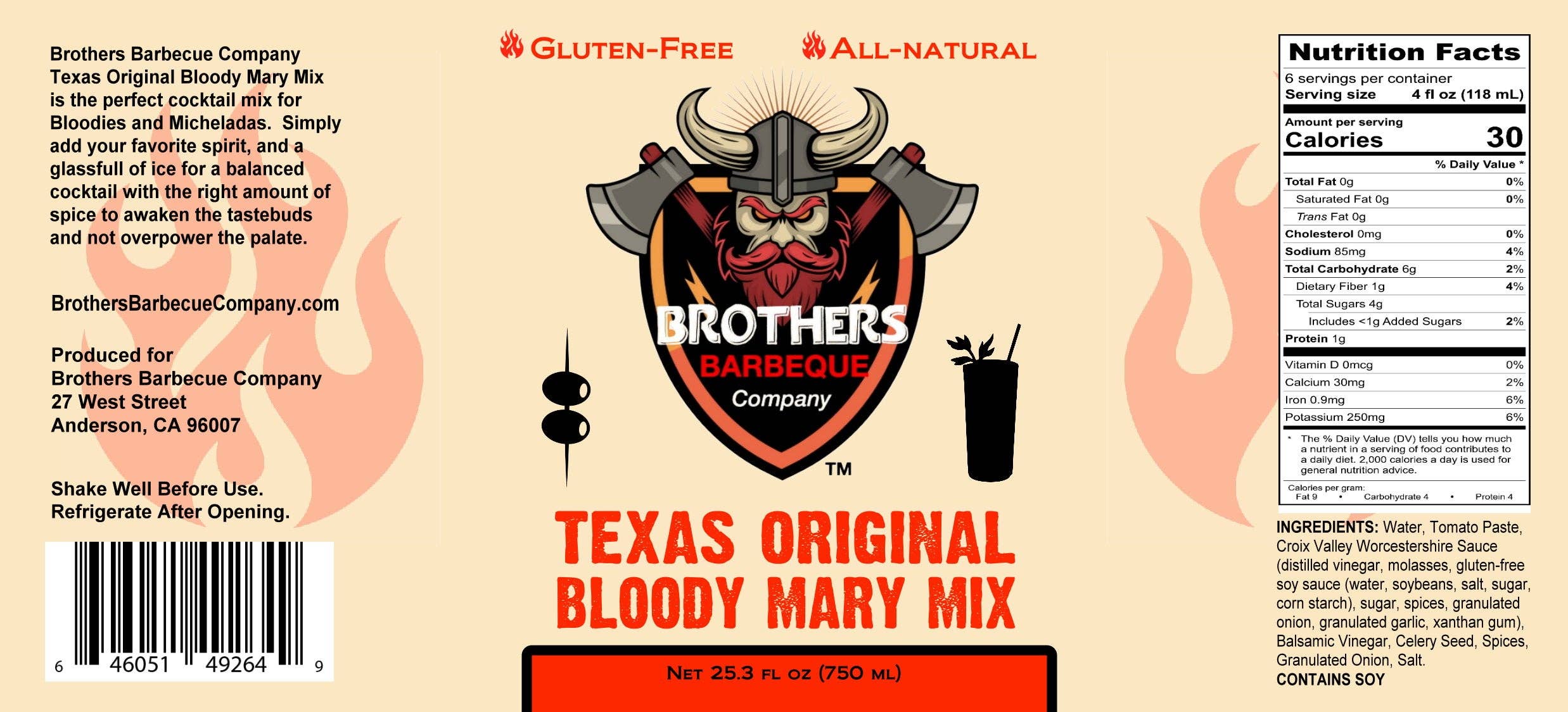 Brothers Barbeque Company - Wholesale Cocktail Mix/Syrup - Texas Original Bloody Mary Mix3
