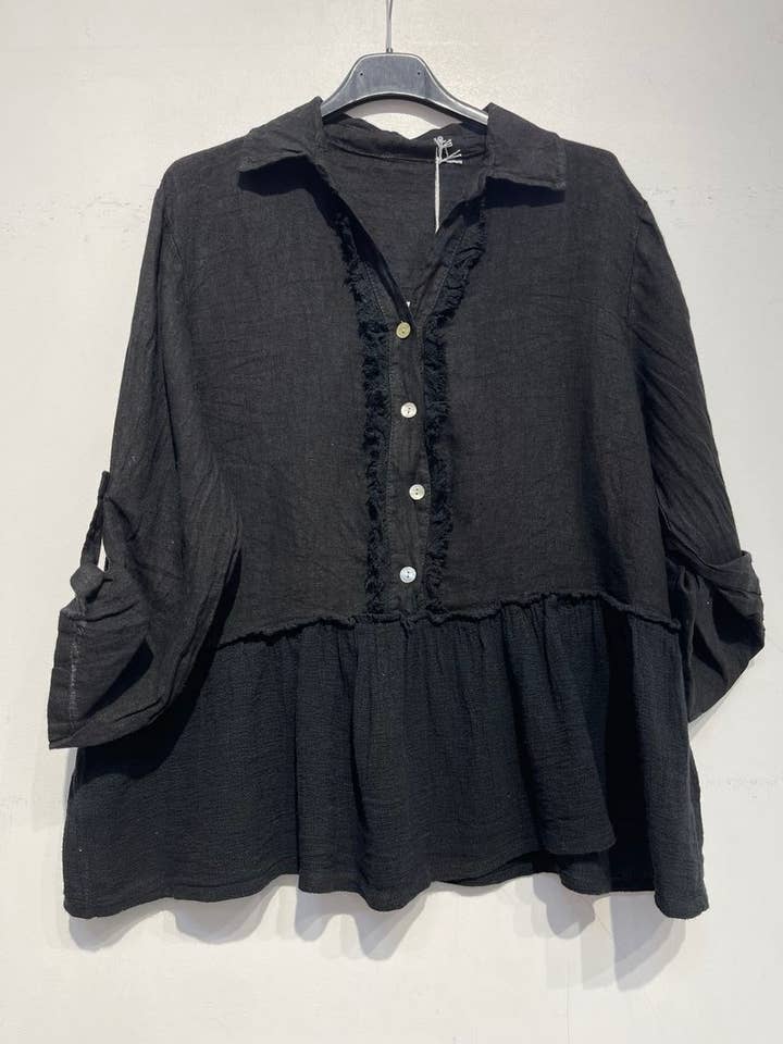NOELINE - Wholesale Blouse - Women's - Linen and cotton blouse 07485