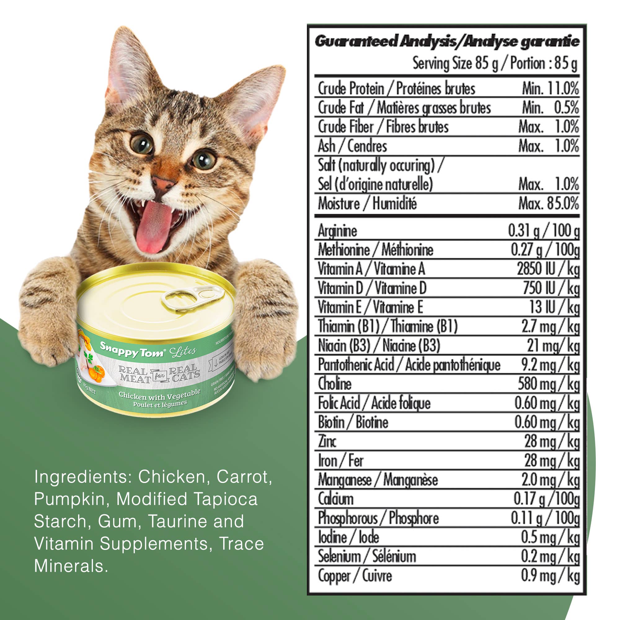 Snappy Tom Pet Supply - Wholesale Pet Food - Cat - Snappy Tom Lites® 3oz - Chicken with Vegetables5