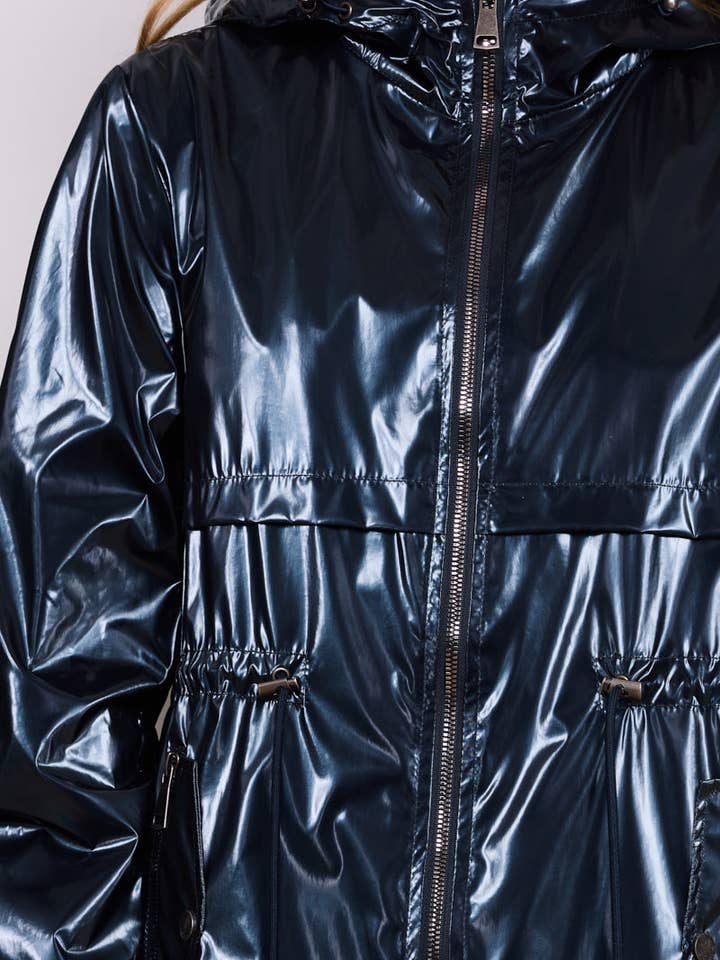 SOFTY - Wholesale Raincoat - Women's - Iridescent effect drawstring waterproof jacket S560312