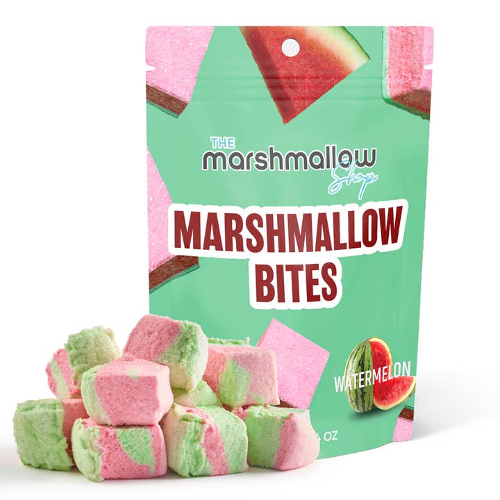 WATERMELON MARSHMALLOW BITES for wholesale by The Marshmallow Shop