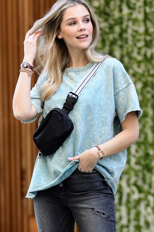 42POPS - Wholesale T-Shirt - Women's - ".._ Washed French Terry Loose fit Top Reg/Plus20