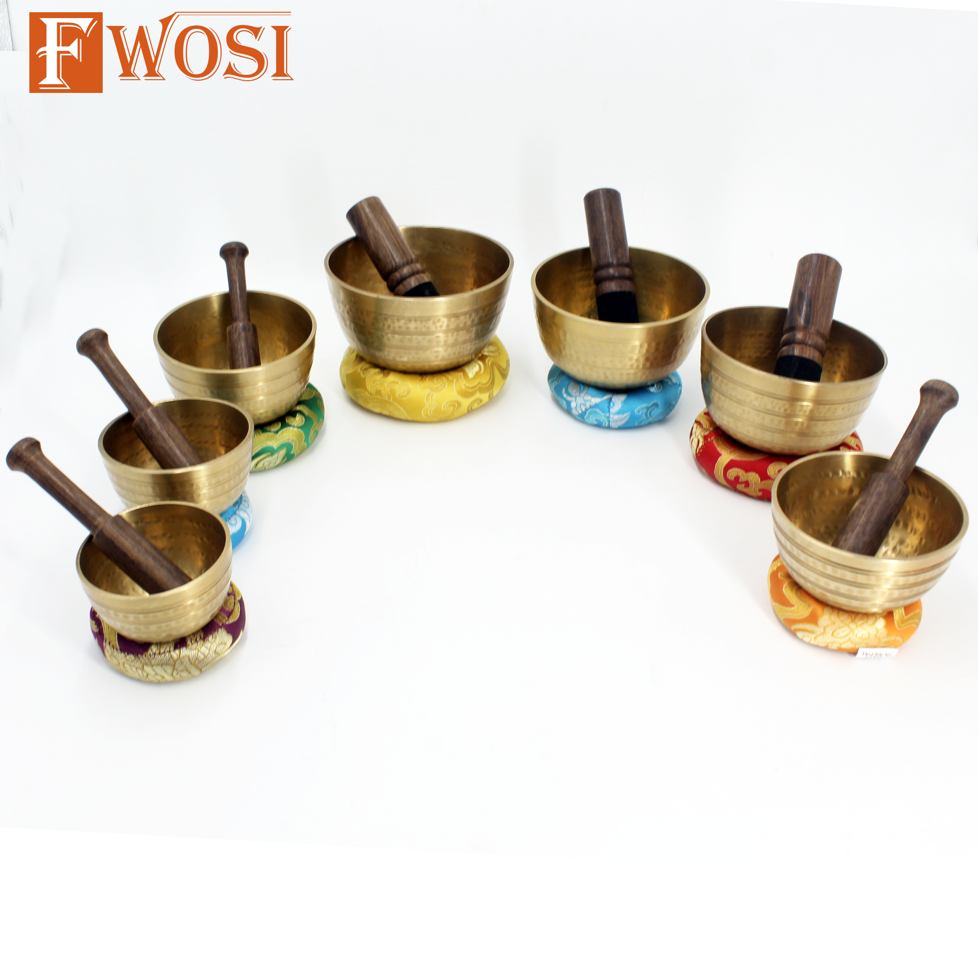 Fwosi - Vente Accessoire de méditation - Set de 7 bols chantants 7 chakras pour méditation profonde et yoga2