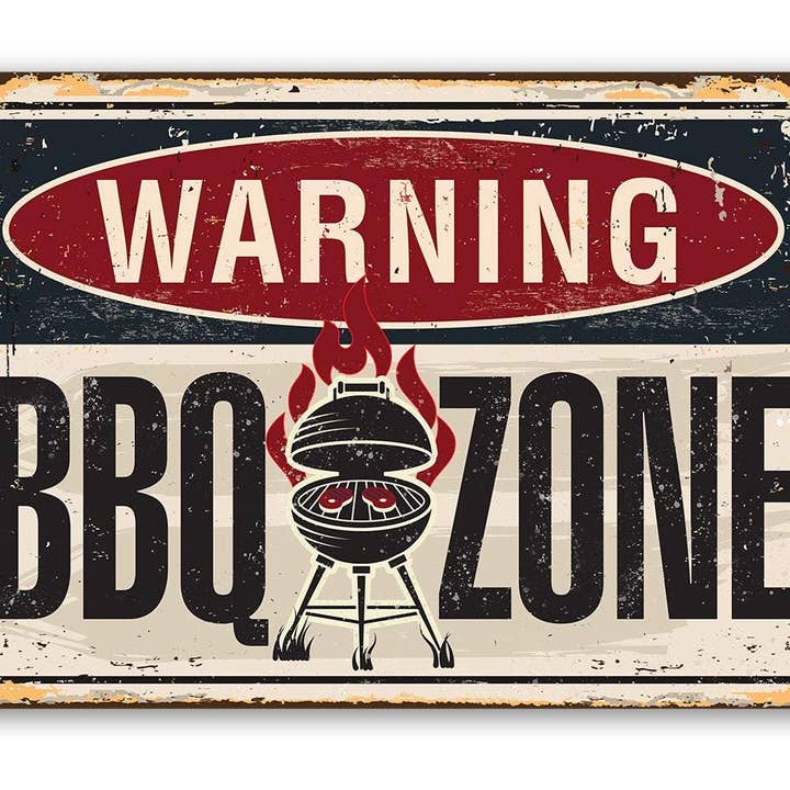 Lone Star Art Metal Signs - Wholesale Sign - BBQ Grilling Sign | Warning BBQ Zone