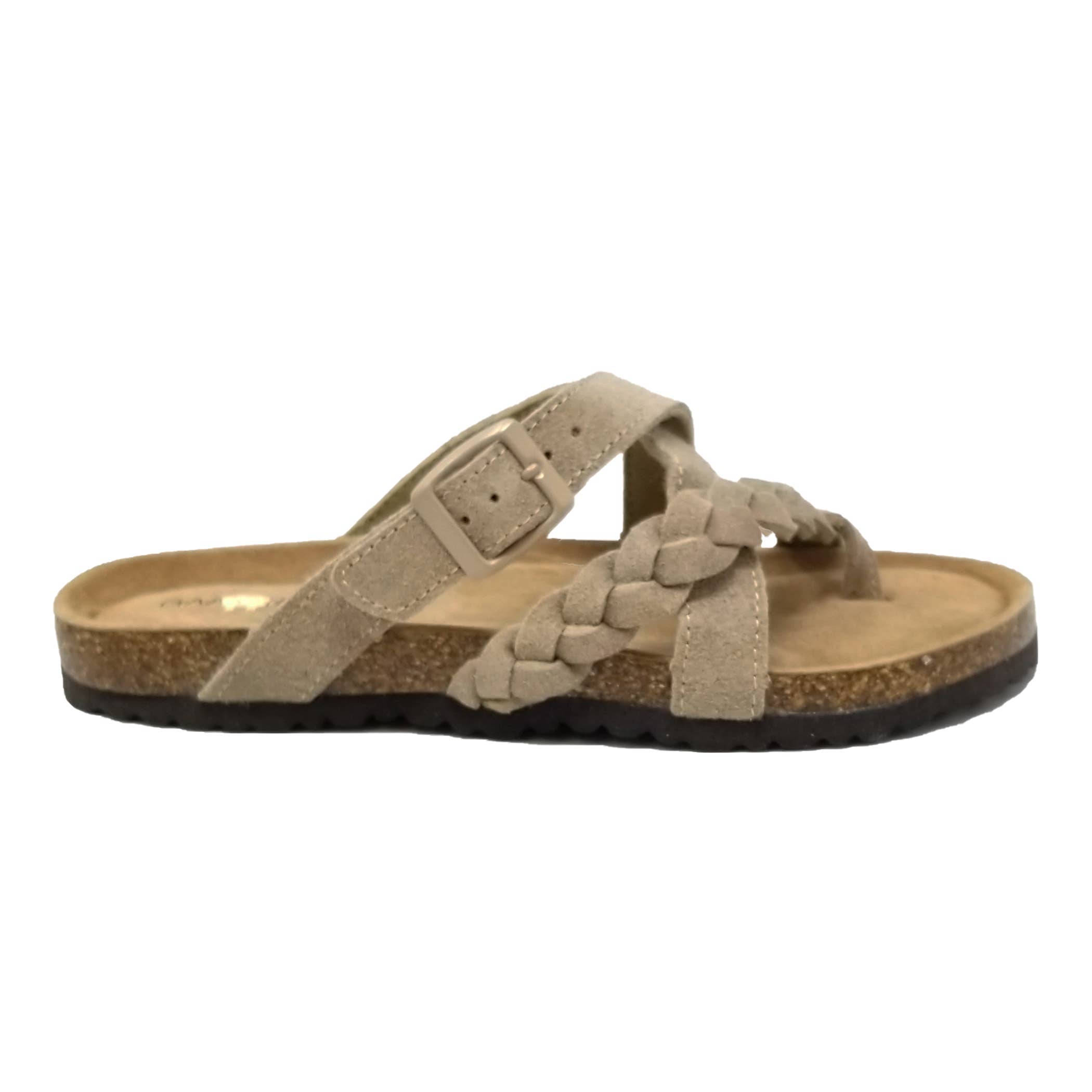 gaahuu - Wholesale Sandals - Women's - Braided Criss Cross Buckled Leather Footbed Sandal9