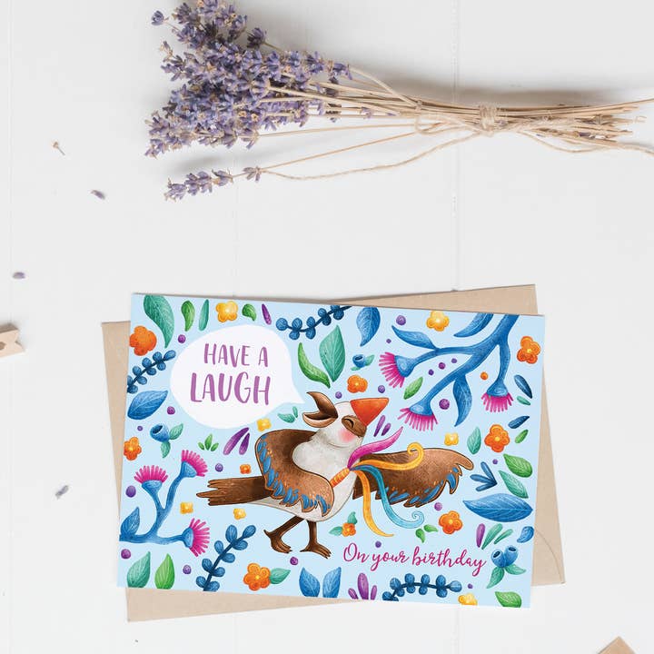 Stray Leaves – Großhandel Geburtstagskarten – Australische Kookaburra-Geburtstagskarte, recyceltes Tiermotiv4