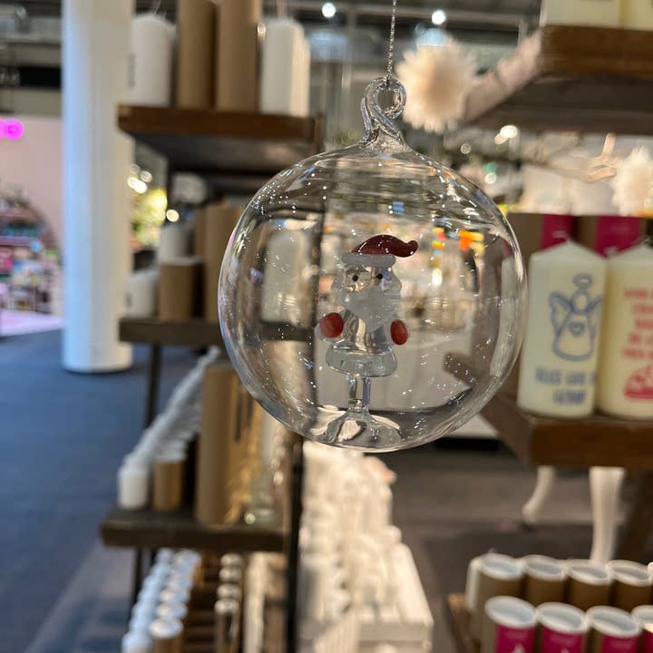 Mea-Living - Wholesale Ornament - Glass Christmas tree ball with Santa Claus 8cm1