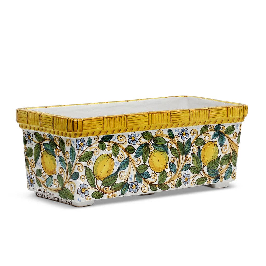 Artistica - Deruta of Italy - Vente Pot - SICILIA : Jardinière de Caltagirone Lemon Design3
