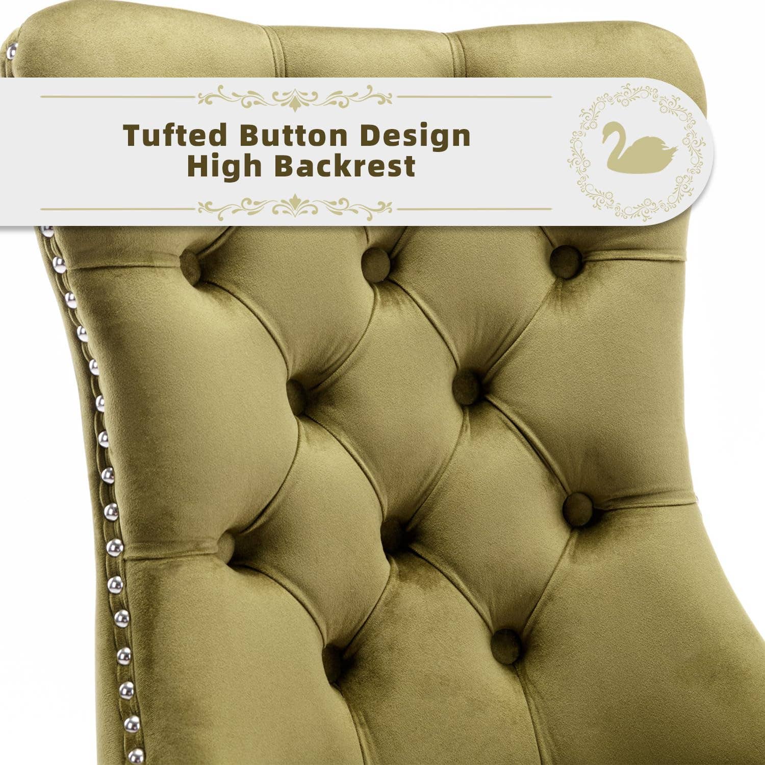 Modern Home Touch – wholesale Chair – Shena Set of 2 Velvet Kitchen Dining Chairs Knocker Back15