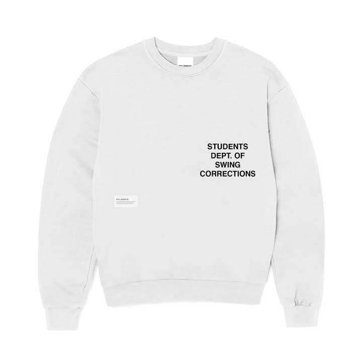 Dept Of Swing Corrections (Crew Sweater) - White for wholesale by Students, LLC