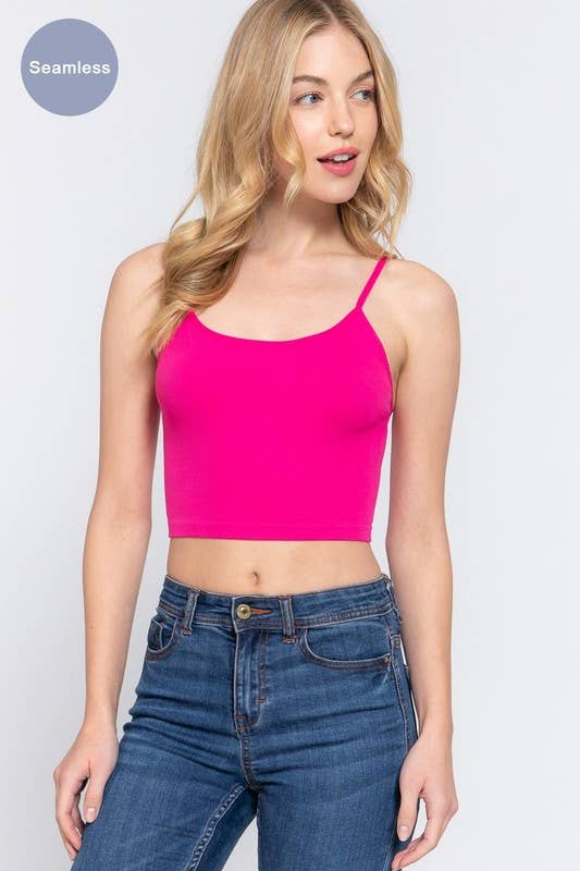 Active Basic | Active USA - Vente Caraco – femme - Camisole côtelée sans coutures à col rond9