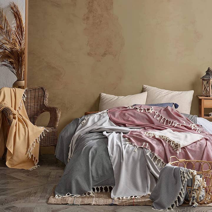 BOHORIA - Wholesale Coverlet - BOHORIA® XXL Tulum bedspread “Sepia”