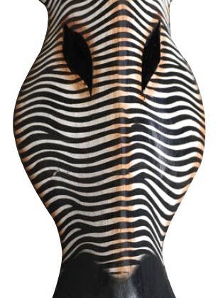 Masque en bois - Zèbre 30 cm pour la vente par Jafsons International