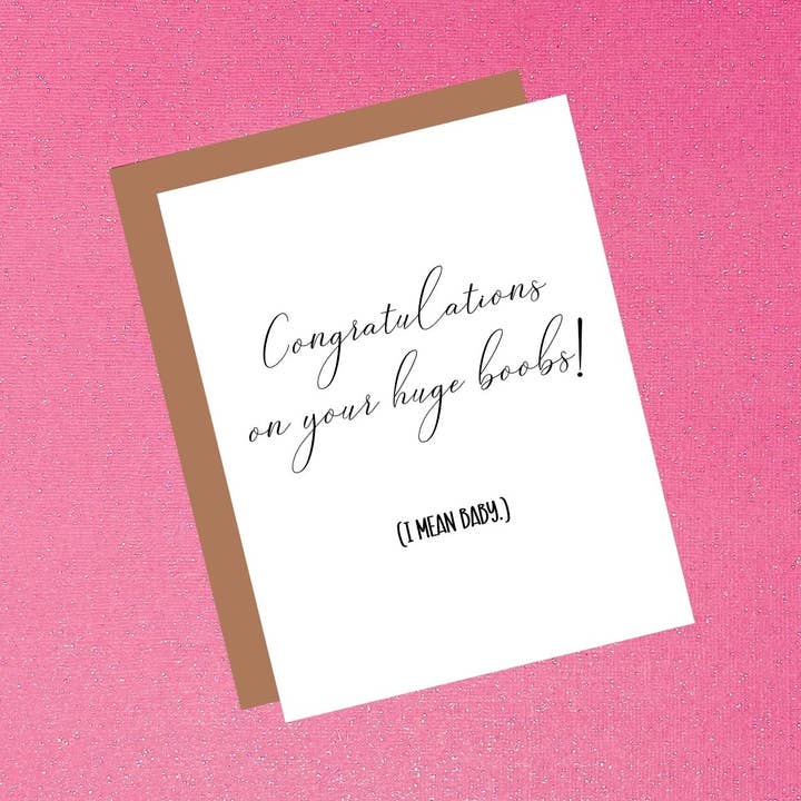 Parabéns pelos vossos enormes boobs - refiro-me ao baby por atacado de Tiffany Ascensio Designs | Watercolor Greeting Cards