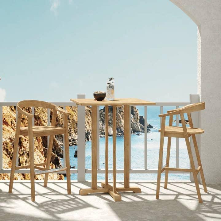 LOOMLAN - Wholesale Patio set - La Costa Teak Patio Square Bar Dining Set 3PC2