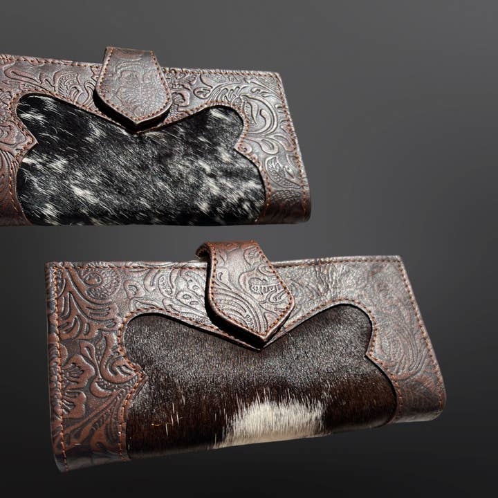 Western Cowhide Stamped Leather Wallet for wholesale by Westrian International