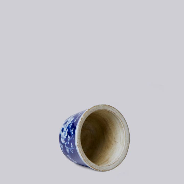 Cobalt Guild - Wholesale Plant Pot - Tiny Blue and White Porcelain Plum Cachepot