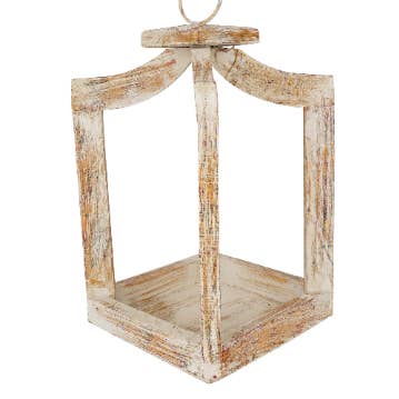 My Amigos Imports - Venta al por mayor Faroles - Linterna de madera con dosel para casa de campo, decoración del hogar, blanco desgastado, pequeño0