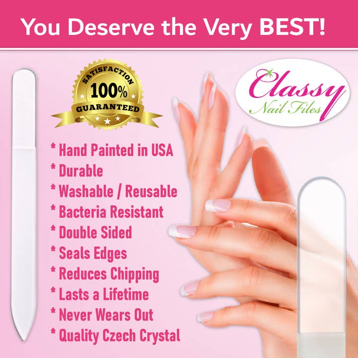 Classy Nail Files - Wholesale Nail file - Clear Czech Crystal Nail File1
