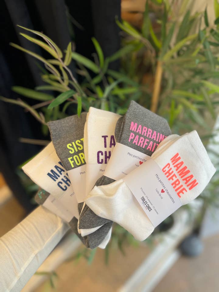 "Family" sock set for wholesale by Toiles Chics
