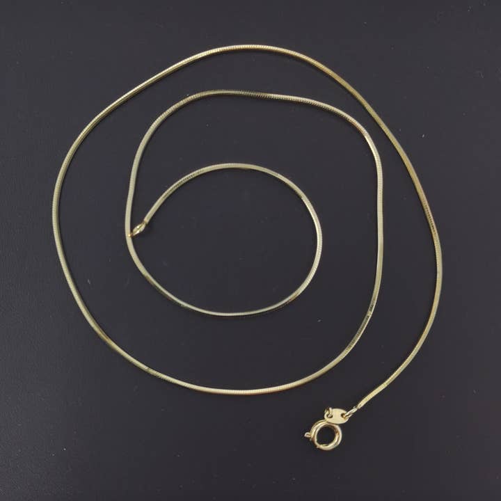 18"/20" Gold Filled 1mm Snake Herringbone Chain Necklace for wholesale by Aim Eternal