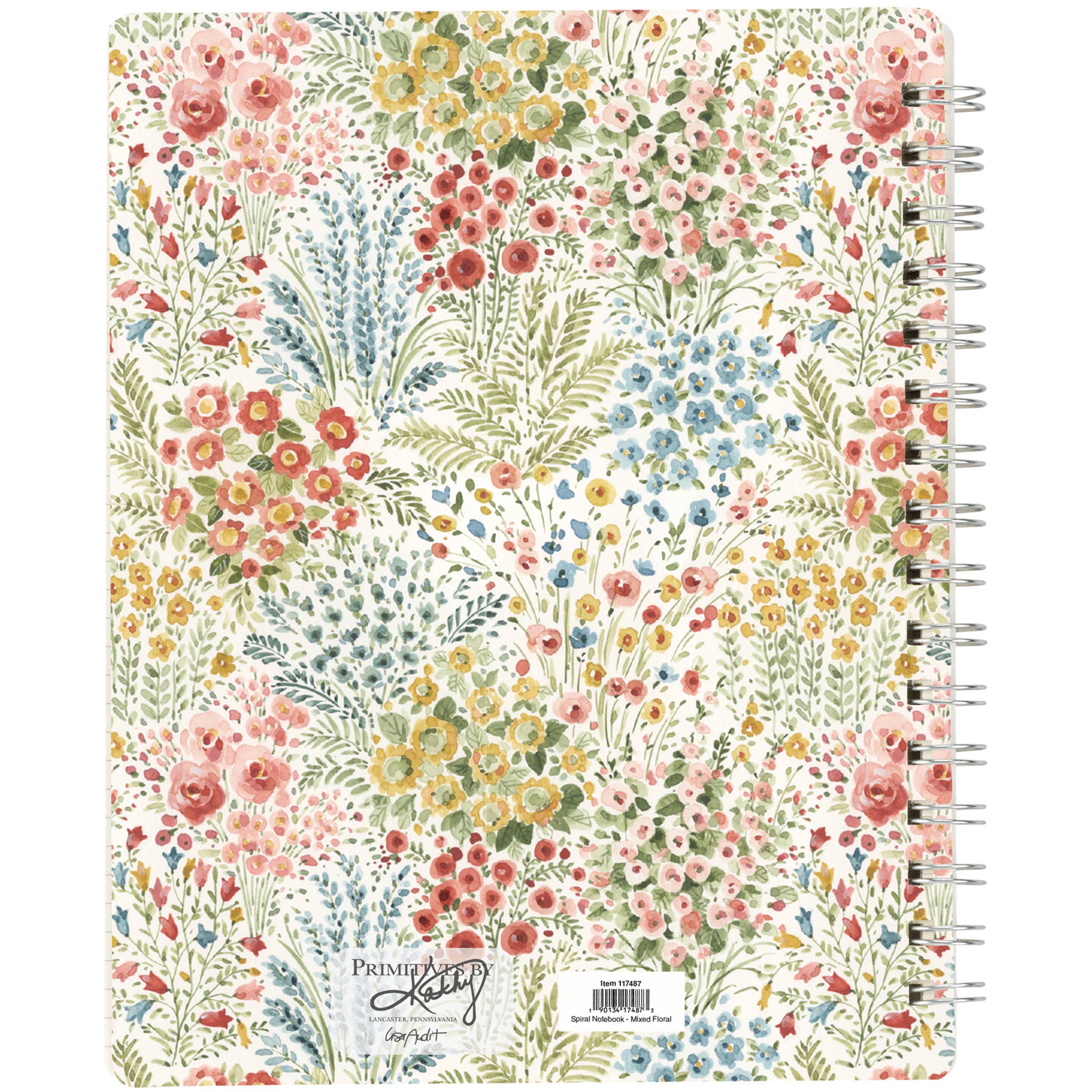 Primitives by Kathy - Wholesale Stationery/Notecard Set - Mixed Floral Spiral Notebook1