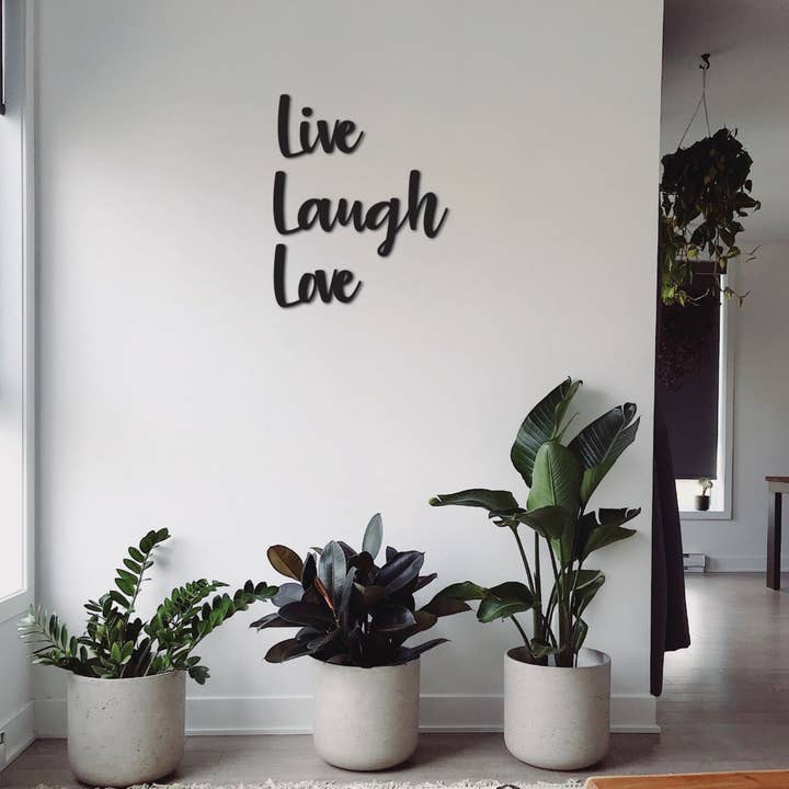 Live Laugh Love Metal Wall Art for wholesale by Boarding Wall