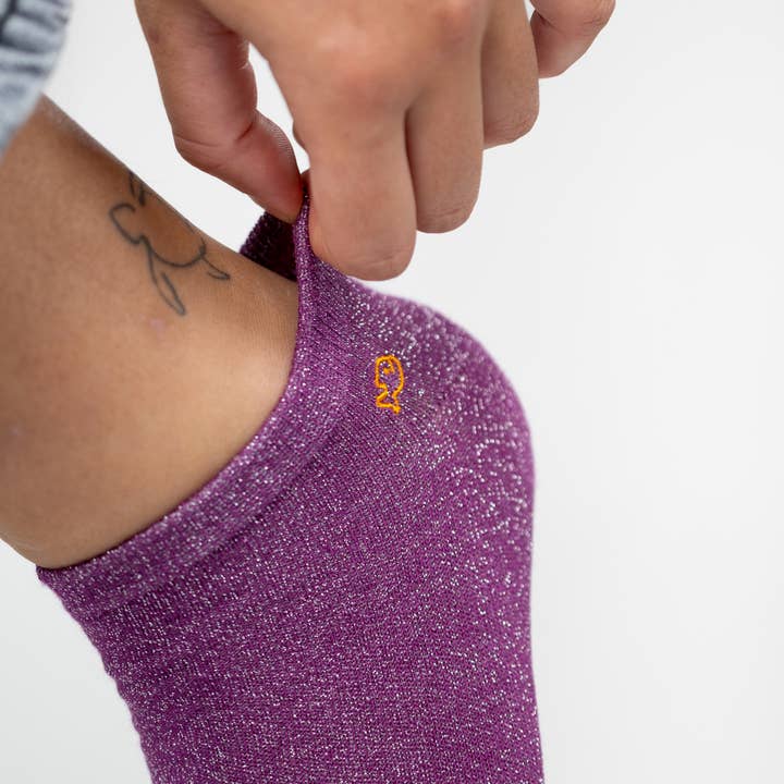 BILLYBELT – Engroshandel Strømper - Dame – Ensfarvede glimmersokker - Lilla